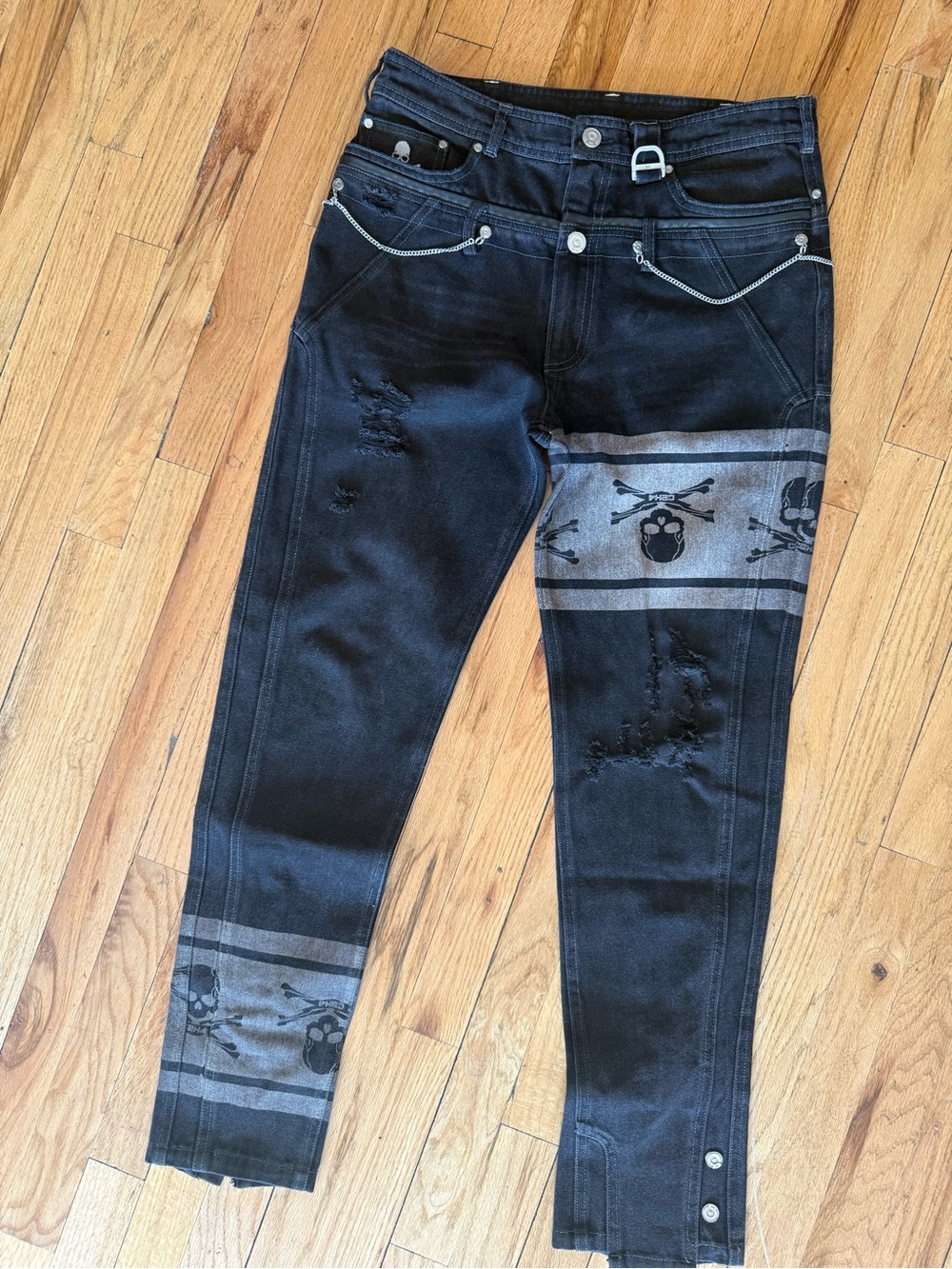 C2H4 x Mastermind Japan double-waist jeans